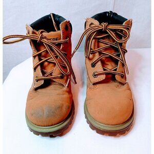 Skechers Boys Synthetic Leather Boots Size 13.5 EUR 31 Tan/Black